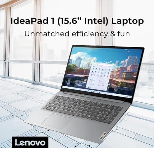 Lenovo IdeaPad 1 Student Laptop, 15.6" FHD Display, Intel Dual Core Processor, 12GB RAM, 512GB SSD + 128GB eMMC, 1 Year Office 365, Wi-Fi 6, Webcam, Bluetooth, SD Card Reader, Windows 11 Home, Grey 2
