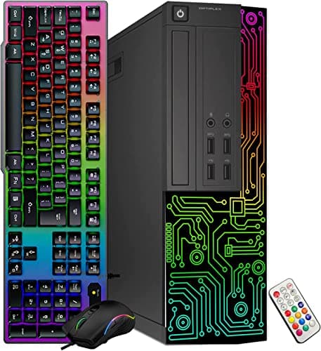 Dell Optiplex Small Desktop Computer (SFF) PC | Quad Core Intel i5 (3.2GHz) | 16GB DDR3 RAM | 512GB SSD | 24 Inch Monitor | RGB Gaming Keyboard & Mouse, Headset | Windows 11 Pro (Renewed) 2