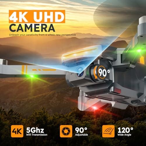 GPS Drones with 4K Camera for Adults with Brushless Motor and Follow Me Mode,Long Flight Time and Distance,5G FPV Transmission and Auto Return,G9 Foldable RC Quadcopter for Beginner,Under249g (Dark gray) 2