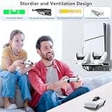 PS5/Slim/Pro Wall Mount Kit with Cooling Fan & Charging Station, PS5 Shelf Floating Mount for All PlayStation 5/Slim/Pro Disc & Digital Console, PS 5 Wall Bracket Behind TV, PS Five Pro Accessories 5