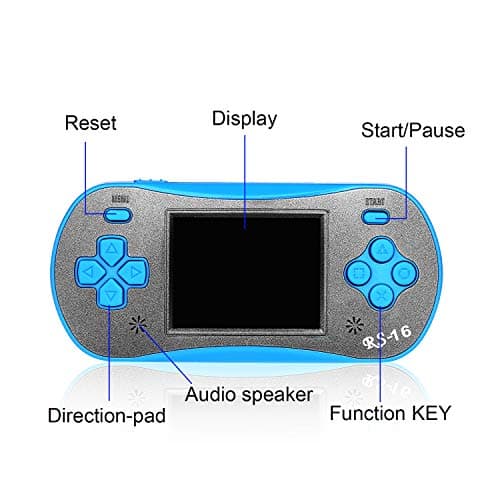 Handheld Game for Kids - FAMILY POCKET RS16 Portable Classic Controller 260 Game 2.5 inch LCD Retro Arcade Video Game System Children's Birthday Gift (Blue) 3