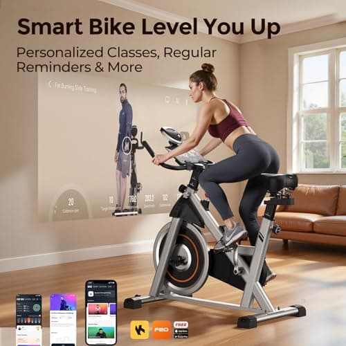 YOSUDA Exercise Bike, Brake Pad Stationary Bike for Home with Exclusive App, Magnetic Indoor Cycling Bike with 300 lb Weight Capacity, Low Noise, Tablet Holder and Fitness Courses for Weight Loss 5