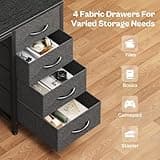 Huuger 55 inch Computer Desk with 4 Drawers, Gaming Desk with LED Lights & Power Outlets, Home Office Desk with Large Storage Space for Bedroom, Work from Home, Black 5