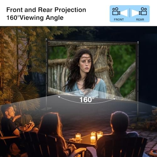 Outdoor Projector Screen with Stand - 120 inch Portable Projector Screens Indoor Outdoor Projector Screen 16:9 4K HD Outdoor Movie Screen with Carry Bag,Enioy Home Theater Projection Screen. 5