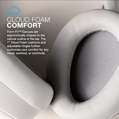 JLab JBuds Lux ANC Wireless Headphones, Cloud White, Hybrid Active Noise Cancelling, Customizable Sound, Spatial Audio Compatible, Premium Over-Ear Bluetooth Headset 4