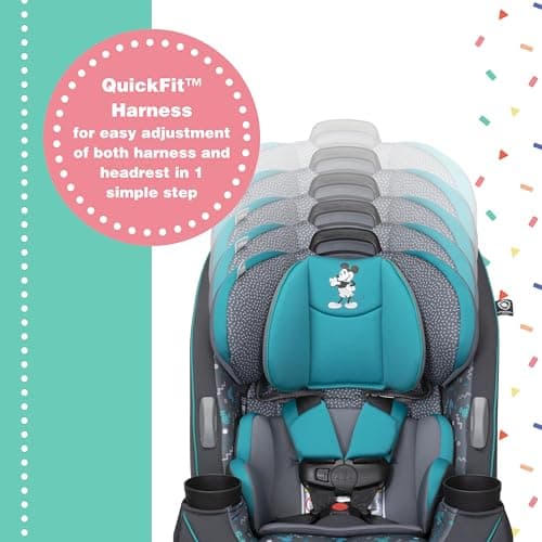 Disney Grow and Go Convertible Car Seat, Rear Facing 5-40 pounds, Forward Facing 30-65 pounds, Booster 40-100 lbs, Convert from Infant to Toddler, Mickey Sprinkle 5