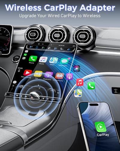Wireless CarPlay Adapter for Apple iPhone（2025 Upgrade）- Convert Wired CarPlay to CarPlay Wireless Adapter, Stable Connection Compatible with OEM Wired CarPlay Vehicles & iOS 10+（Silver） 2