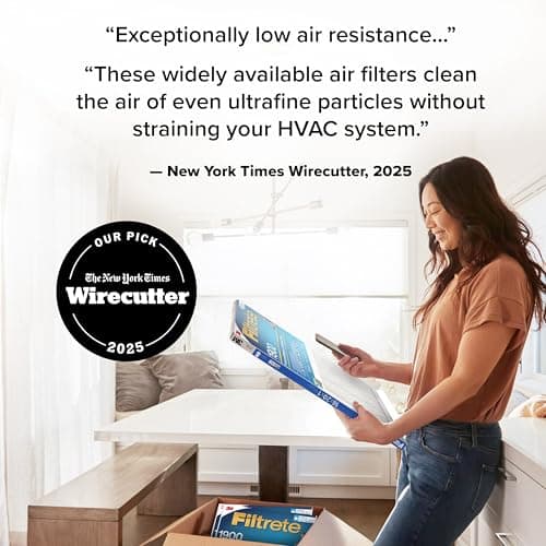 Filtrete 16x25x1 AC Furnace Air Filter, MERV 13, MPR 1900, Premium Allergen, Bacteria&Virus Filter, 3-Month Pleated 1-Inch Electrostatic Air Cleaning Filter, 2-Pack (Actual Size 15.719x24.72x0.78 in) 3
