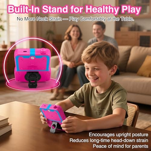 Handheld Game Console for Girls, 220 Retro Games Built-in, 3.5'' HD IPS Screen, Rechargeable Mini Portable Video Game Player for Travel & Car Trips, Gift for Kids (Rose Red) 5