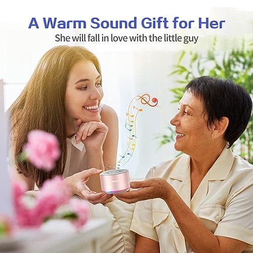 LENRUE A2 Portable Wireless Bluetooth Speaker with Lights and Lanyard,5W Mini Small Metal Speakers Bluetooth 5.0/Aux-in for iPhone Android Home Outdoor, Gifts for Women/Girls 4