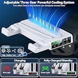 PS5/Slim/Pro Wall Mount Kit with Cooling Fan & Charging Station, PS5 Shelf Floating Mount for All PlayStation 5/Slim/Pro Disc & Digital Console, PS 5 Wall Bracket Behind TV, PS Five Pro Accessories 3