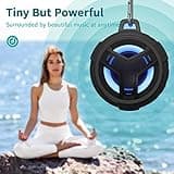EBODA Bluetooth Shower Speaker, Portable Bluetooth Speakers, IP67 Waterproof Wireless Speaker with LED Light, Floating, 2000mAh, True Wireless Stereo for Kayak, Beach, Gifts for unisex -Black 5