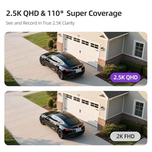 CINMOORE 2.5K Wireless Home Security Cameras Outdoor WiFi, Non-Subscription AI Person Detection, 4MP Color Night Vision, Full Duplex 2-Way Audio, IP66 Waterproof Battery Powered, U.S. AWS Cloud 3