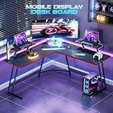 Homall L Shaped Gaming Desk Computer Corner Desk PC Gaming Desk Table with Large Monitor Riser Stand for Home Office Sturdy Writing Workstation (Black, 51 Inch) 4
