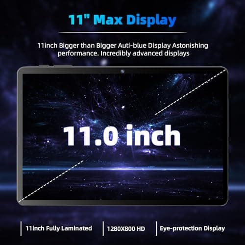 COLORROOM 2025 Android 15 Tablet 11inch, Face Unlock, 18W Fast Charging, 12GB+128GB+1TB Expand, Octa-core CPU, 8000mAh Large Battery, WiFi6, Touchscreen Display, Widevine L1 Tableta, Blue 4