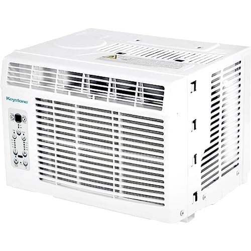 Keystone 8,000 BTU Window and Wall Air Conditioner with 3,500 BTU Supplemental Heating, 115V, Window/Wall AC Unit with Supplemental Heat for Bedroom, Living Room, Small-Medium Rooms up to 350 Sq.Ft.