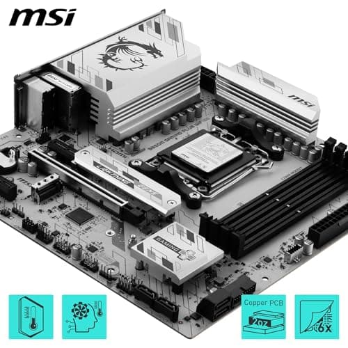 MSI B850M GAMING PLUS WIFI6E Motherboard, mATX - Supports AMD Ryzen 9000 / 8000 / 7000 Processors, AM5 - DDR5 Memory Boost 8200+ MT/s (OC), PCIe 4.0 x16, M.2 Gen5, Wi-Fi 6E, 2.5G LAN 4