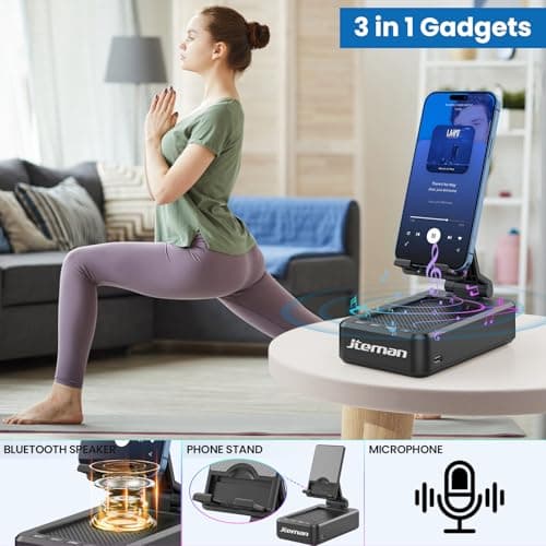 Cell Phone Stand with Wireless Bluetooth Speaker and Anti-Slip Base HD Surround Sound Perfect for Home and Outdoors with Bluetooth Speaker for Desk Compatible with iPhone/ipad/Samsung Galaxy 2