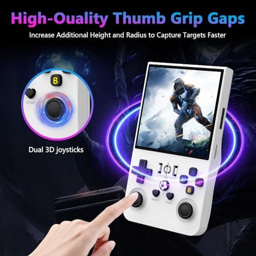R36MAX Retro Handheld Game Console, 4.0 Inch 720x720 IPS Screen, Built-in 18,000+ Classic Game, Portable Hand Held Open Source Linux System, 4000mAh Battery Retro Gaming Console(White 64GB) 4