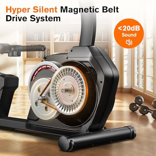 pooboo Recumbent Exercise Bike, Stationary Bikes for Home with Arm Exerciser, Magnetic Recumbent Bike with Ergonomic Backrest & Comfortable Seat, Smart APP, Pulse Sensor, 400LBS Weight Capacity 3