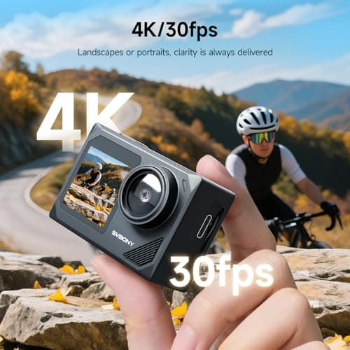SVBONY SVGo2 4K30FPS Underwater Camera, EIS 2.0 Dual Touch-Screen Waterproof Camera Underwater, 50MP 5X Zoom, Remote Action Camera with Floating Selfie Stick, 2 Batteries for Snorkeling, Travel Vlog 2