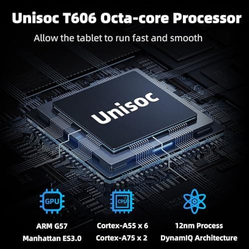 Tablet 10 inch Android 15 Tablet, Octa-Core Processor, 12GB RAM 64GB ROM 2TB Expand, 1280x800 HD Touchscreen, GPS, WiFi 5, Dual Camera, BT5.0, 6000mAh, Widevine L1 (Blue with case) 3