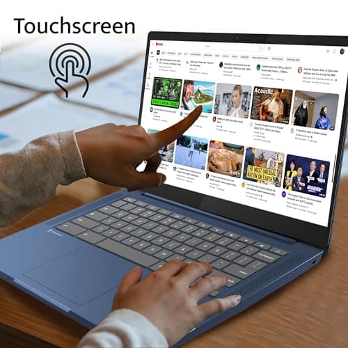 Lenovo IdeaPad Slim 3 Chromebook, 14″ FHD IPS Touchscreen Laptop, MediaTek Kompanio 520 Processor, 4GB RAM, 64GB eMMC, Webcam, Regular Keyboard, WiFi6, Chrome OS, Abyss Blue, 128GB Hotface USB Card 3