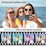 4K Digital Camera for Photography and Video, Autofocus 48MP Vlogging Camera for YouTube with 3'' 180°Flip Screen 16X Zoom Compact Travel Cameras with SD Card, 2 Batteries, Anti-Shake, Flash (Black) 4