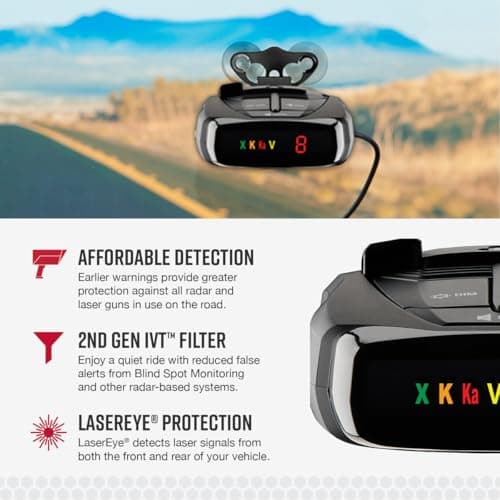 Cobra RAD 380 Laser Radar Detector – Long Range Detection, LaserEye Front and Rear Detection, IVT Filtering, Adjustable Sensitivity, Digital Signal Processing, Black 3