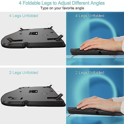 Arteck Split Ergonomic Keyboard with Cushioned Wrist and Palm Rest, 2.4G USB Wireless Comfortable Natural Ergonomic Split Keyboard, for Windows Computer Desktop Laptop 3