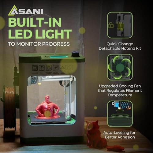 Fully Assembled Mini 3D Printer for Kids and Beginners - Complete Starter Kit with Auto Leveling 3D Printing Machine, 10M PLA Filament, and SD Card - WiFi 3D Home Printer for MAC, Windows, and Linux 5