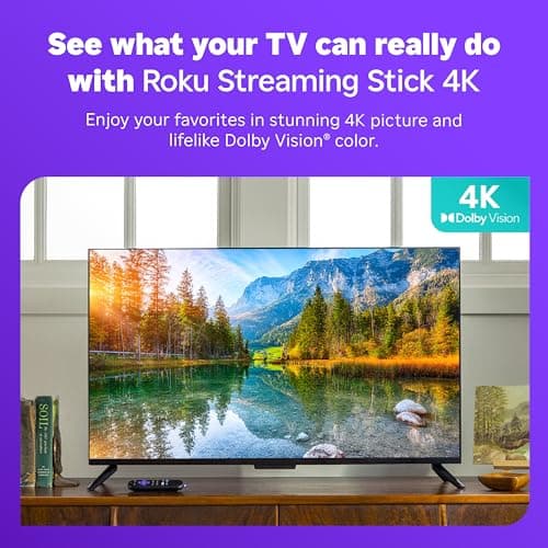 Roku Streaming Stick 4K - HDR & Dolby Vision Roku Streaming Device for TV with Voice Remote & Long-Range Wi-Fi - Free & Live TV 3