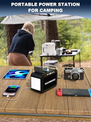 MARBERO Portable Power Bank with AC Outlet, Peak 120W/110V Portable Laptop Battery Bank, 24000mAh Charger Power Supply with AC Outlet, Power Station for Outdoor Camping Home Office Hurricane Emergency 2