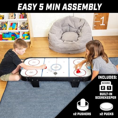 GoSports 40 Inch Table Top Air Hockey Game for Kids - Black 5