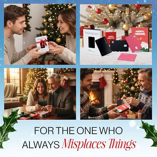 SPOTMINDERS Apple MFi Certified Wallet Tracker for Christmas Stocking Stuffers for Men Gifts for Women Works With Apple Find My Rechargeable 0.07in Slim Tracking Card - White Elephant Gifts for Adults 2