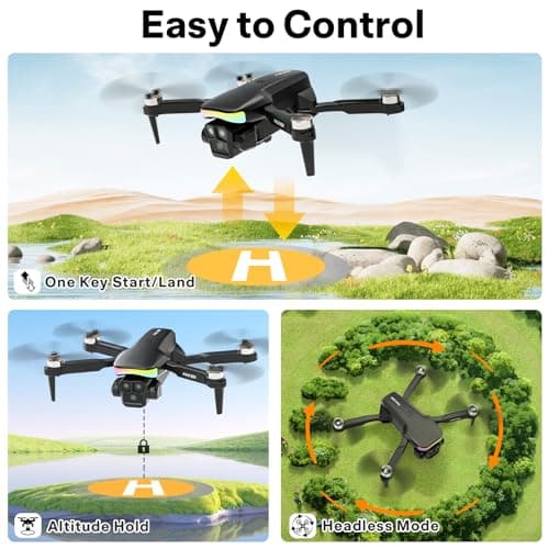 Drone with 4K Camera Screen Remote Control,RGB LED Light FPV Drone Quadcopter for Adults Beginners,Headless Mode Altitude Hold Optical Flow Positioning,One Key Start/Land Foldable,3 Speed Modes 4