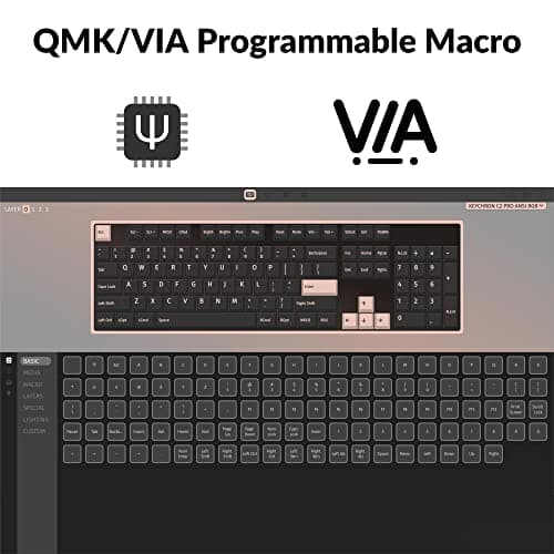 Keychron C2 Pro Wired Custom Mechanical Keyboard Full Size Layout QMK/VIA Programmable Macro White Backlit with Tactile Brown Switch OEM Profile Double-Shot PBT Keycaps for Mac Windows Linux 2