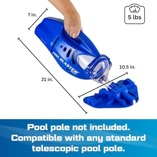 POOL BLASTER Max Cordless Pool Vacuum for Deep Cleaning & Strong Suction, Handheld Rechargeable Swimming Pool Cleaner for Inground and Above Ground Pools, Hoseless Pool Vac by Water Tech 3