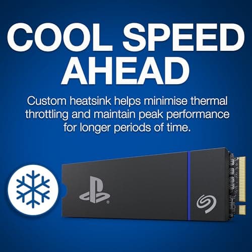 Seagate Game Drive PS5 NVMe SSD for PS5 2TB Internal Solid State Drive - PCIe Gen4 NVMe 1.4, Officially Licensed, Up to 7300MB/s with Heatsink (ZP2000GP3A1001) 5