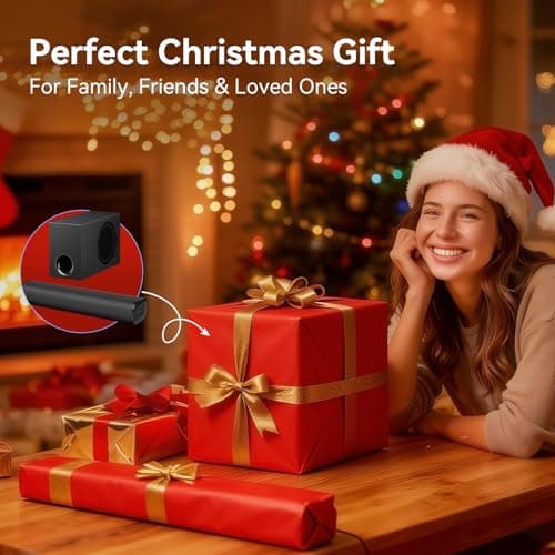 vibeadio Upgraded Sound Bar for TV with 5.9inch Big Powerful 110W Subwoofer, Deep Bass, Bluetooth 5.4, ARC/Optical/AUX/Bluetooth Connect, Surround Sound System for PC/Gaming/Projectors/Gift 3