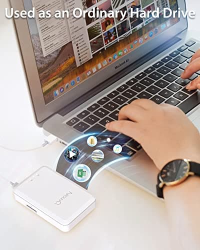 NEWQ 1TB External Hard Drive for iPhone, iPad, MacBook - USB 3.0, 2.0, 2.0 3.0 - Compatible with iOS & Android, Store Photos, Videos, Music, Documents 3