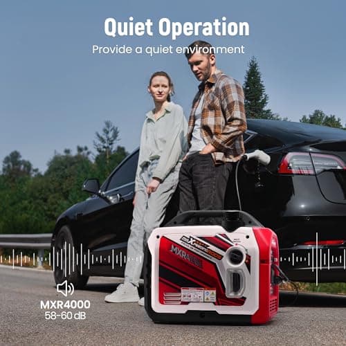 maXpeedingrods 4000 Watt Inverter Generator Portable, Bluetooth® App Remote Data Monitor, RV Ready, Gas Powered Generator with CO Alarm for Outdoor Camping, Home Backup 4