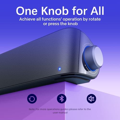 Computer Speakers, HiFi Sound Quality Computer Sound Bar, USB Powered PC Speakers, Bluetooth 5.0 and 3.5mm Aux-in Computer Speakers for Desktop, Laptop, PCs, Monitor, Tablets, Xbox, Gaming Speakers 4