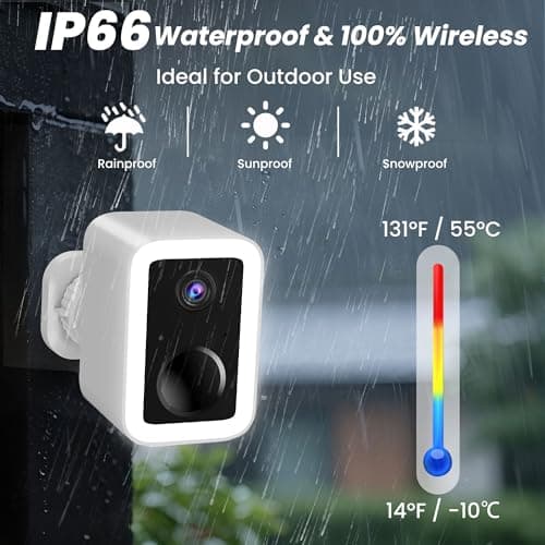 2K Security Cameras Wireless Outdoor, Free Cloud Storage, Integrated Spotlight & Siren, AI Motion Detection, 2-Way Audio, 1-6 Months Battery Life, Cameras for Home Security Support 5GHz WiFi, IP66 4