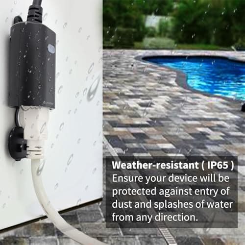 Minoston Outdoor Smart Plug, Matter Smart Plug, Smart Home Wi-Fi Outlet IP65 Waterproof, Compatible with Alexa, Apple Home, SmartThings, Google Home, Smart Life, IP65 Waterproof, 2.4Ghz, 2 Pack 5