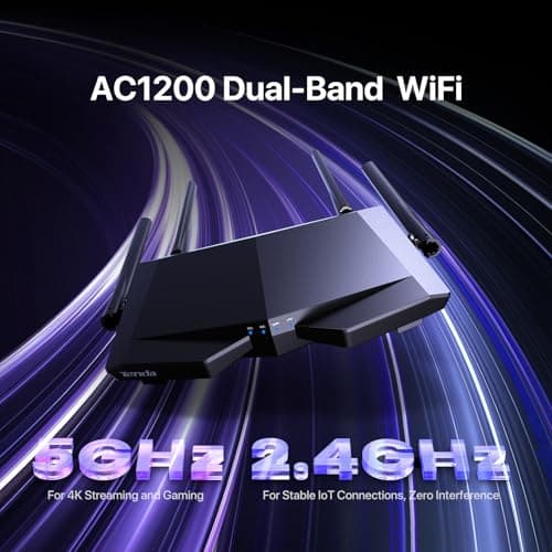 Tenda AC1200 Smart WiFi Router, High Speed Dual Band Wireless Internet Router with Smart APP, 4 x 100 Mbps Fast Ethernet Ports, Supports Guest WiFi, Access Point Mode, IPv6 and Parental Controls(AC6) 2