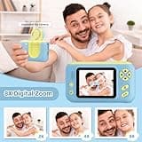 Makolle Camera for Kids, Toddler Volging Cameras Age 3-8 Christmas Birthday Gifts for Boys and Girls 3-12 Year Old Boys Digital Camcorder for Video Portable Kids Selfie Camera with 32GB SD Card Blue 3