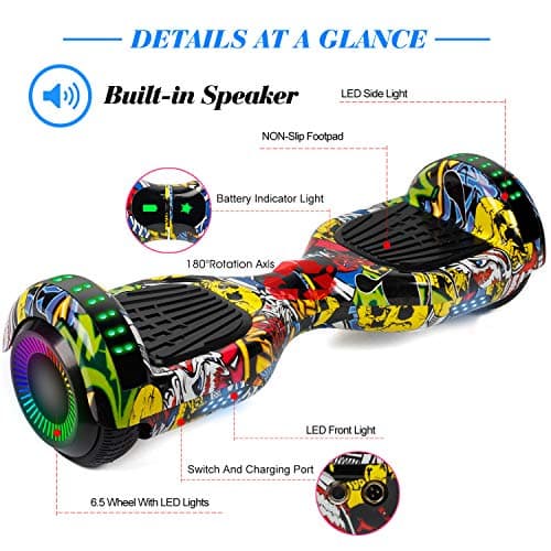 Flying-ANT Hoverboards UL Certified 6.5 Smart Scooter Two-Wheel self Balancing Electric Scooter Light Free Bag and Charger Included 2
