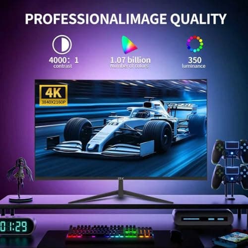 ZZA 32 Inch Curved Monitor 4k, Computer Screen 60HZ 4k UHD(3840 * 2160P) 3000R VA Panel, Gaming Monitor 4K AMD Freesync, 100% sRGB HDR10 Wall Mountable Installs(HDMI 2.0/DP 1.4 * 2) 2