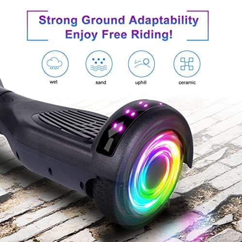 SISIGAD Hoverboard, with Bluetooth and Colorful Lights Self Balancing Scooter 3
